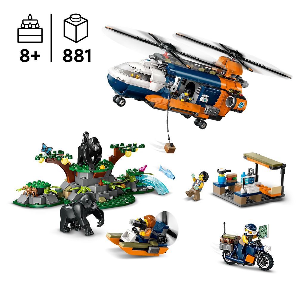 Jungle Explorer Helicopter at Base Camp LEGO 60437