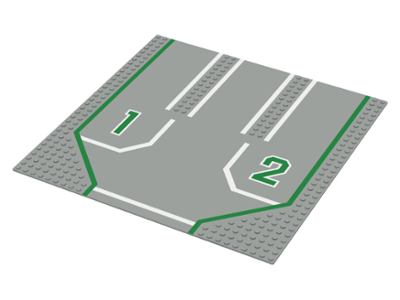 6100px2 | Baseplate, Road 32 x 32 with 3 Driveways, Open Outer Lanes with 1,2 Pattern (6382-1983) | LEGOPART