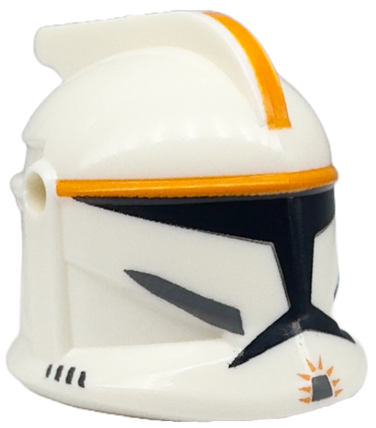 61189pb04 | Minifigure, Headgear Helmet SW Clone Trooper with Holes, Orange Stripe Pattern | LEGOPART