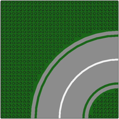 613p01 | Baseplate, Road 32 x 32 8-Stud Curve with Road Pattern | LEGOPART