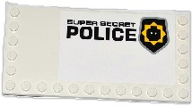 6178pb012R | Tile, Modified 6 x 12 with Studs on Edges with Minifigure Head Badge and 'SUPER SECRET POLICE' Pattern Model Right | LEGOPART