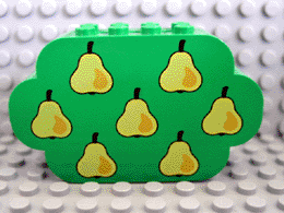 6214px1 | Slope, Curved 8 x 2 x 4 Triple with 8 Studs with Yellow Pears Pattern | LEGOPART