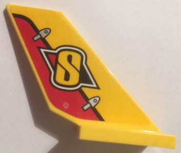 6239pb070 | Tail Shuttle with Yellow 'S' on Yellow and Red Rudder Pattern on Both Sides | LEGOPART