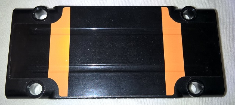 64782pb019 | Technic, Panel Plate 5 x 11 x 1 with 2 Orange Stripes with Corner Cutouts Pattern | LEGOPART