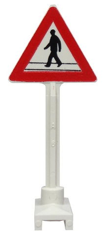 649pb11 | Road Sign Triangle with Pedestrian Crossing 1 Person Pattern | LEGOPART