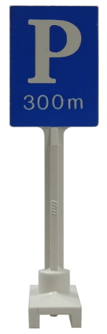 675p01 | Road Sign Square-Tall with Parking 'P' and '300m' Pattern | LEGOPART