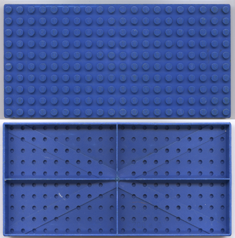 700eX | Brick 10 x 20 without Bottom Tubes, with '+' Cross Support (early Baseplate) | LEGOPART