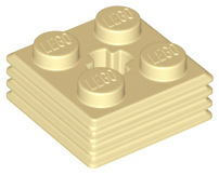 71752 | Brick, Modified 2 x 2 x 2/3 Ribbed with Axle Hole | LEGOPART