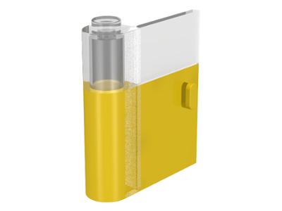 801pb03 | Door 1 x 3 x 3 Left with Vertical Handle with Yellow Bottom Pattern | LEGOPART