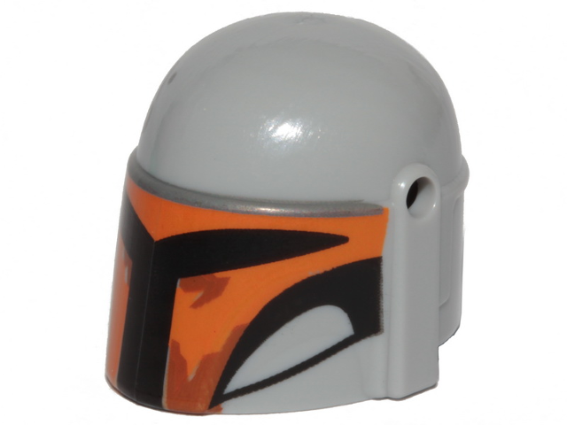 87610pb10 | Minifigure, Headgear Helmet with Holes, SW Mandalorian with Orange and Black Pattern | LEGOPART