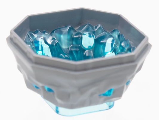 88644pb01 | Rock 4 x 4 Octagonal Boulder, Bottom with Molded Trans-Light Blue Crystals Pattern | LEGOPART