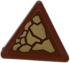 892pb026R | Road Sign 2 x 2 Triangle with Clip with Dark Tan Scales Pattern Model Right Side | LEGOPART