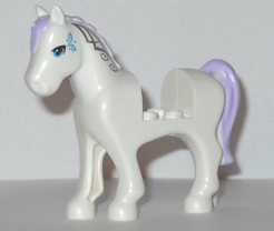 93083c01pb06 | Horse with 2 x 2 Cutout with Blue Eyes and Face Decoration, Lavender Mane and Tail Pattern | LEGOPART