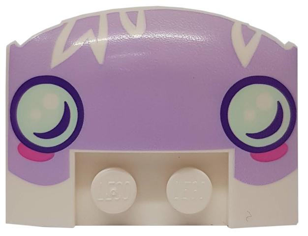 93604pb04 | Wedge 3 x 4 x 2/3 Triple Curved with Smiling Face Headlights Pattern | LEGOPART