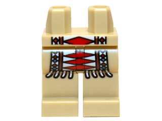 970c00pb0078 | Hips and Legs with White Western Indians Fringe and Red and Blue Diamonds Pattern | LEGOPART