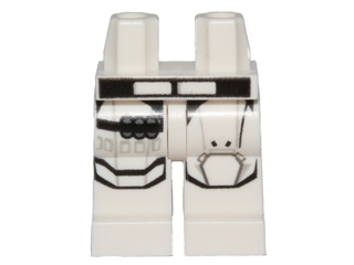 970c00pb0452 | Hips and Legs with SW Flametrooper Ep. 7 Black and Gray Lines Armor with Bullet Belt in Right Leg Pattern | LEGOPART