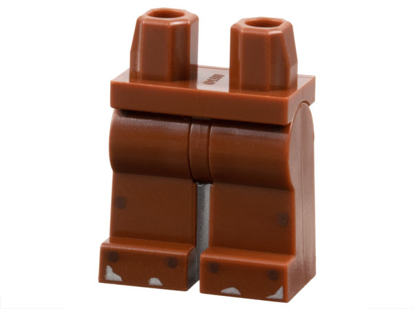 970c00pb1621 | Hips and Legs with Dark Brown Rivets and Silver Spots on Toes Pattern | LEGOPART