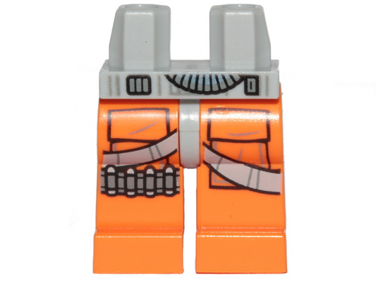 970c04pb12 | Hips and Orange Legs with SW Pilot Pockets, 4 Bullets, Light Bluish Gray Belts, Hose Pattern | LEGOPART