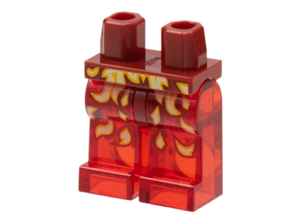 970c17pb01 | Hips and Trans-Red Legs with Bright Light Orange and White Flames Pattern | LEGOPART