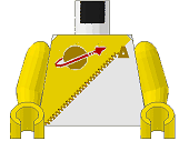 973p6ec01 | Torso Futuron Uniform with Yellow Panel, Gold Zipper, and Classic Space Logo Pattern / Yellow Arms / Yellow Hands | LEGOPART