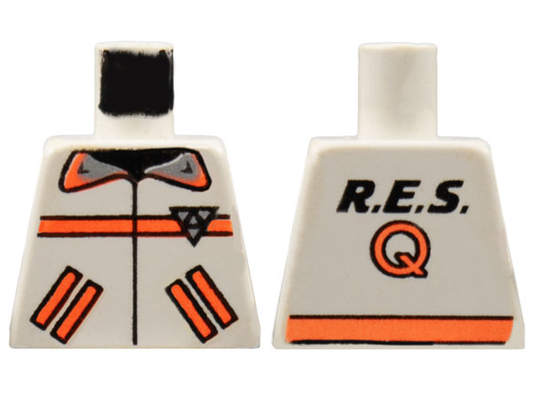 973p8b | Torso Res-Q Orange Stripes, Pockets, Back Logo Pattern | LEGOPART