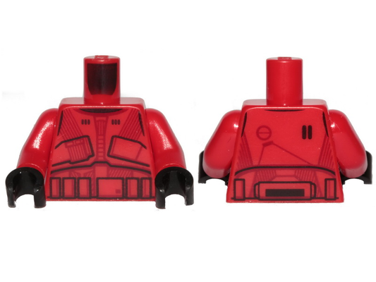 973pb3712c01 | Torso SW Armor Sith Trooper Ep. 9 with Black Lines Pattern / Red Arms / Black Hands | LEGOPART