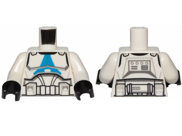 973pb3972c01 | Torso SW Armor Clone Trooper with Blue 501st Legion Markings Detailed Pattern | LEGOPART