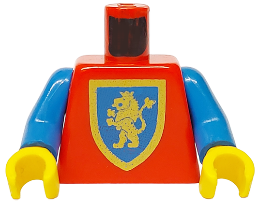 973px138c01 | Torso Castle Crusaders Gold Lion Shield Pattern / Blue Arms / Yellow Hands | LEGOPART