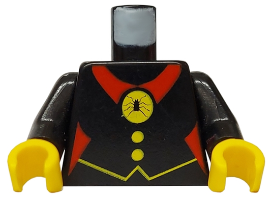 973px35c01 | Torso Castle Fright Knights Red Spider Medal Pattern / Black Arms / Yellow Hands | LEGOPART