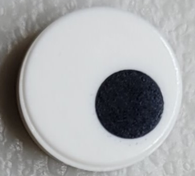 98138pb265 | Tile, Round 1 x 1 with Small Black Circle / Eye Pupil Offset Pattern | LEGOPART