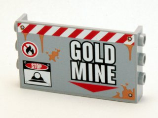 98280pb03 | Panel 1 x 6 x 3 with Studs on Sides with 'GOLD MINE' Pattern (Sticker) - Set 4204 | LEGOPART