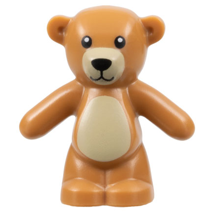 98382pb001 | Teddy Bear with Black Eyes, Nose, and Mouth, Tan Stomach and Muzzle Pattern | LEGOPART