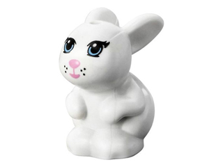 98387pb01 | Bunny / Rabbit, Friends, Sitting with Bright Light Blue Eyes, Bright Pink Nose and Mouth and Black Whisker Dots Pattern | LEGOPART