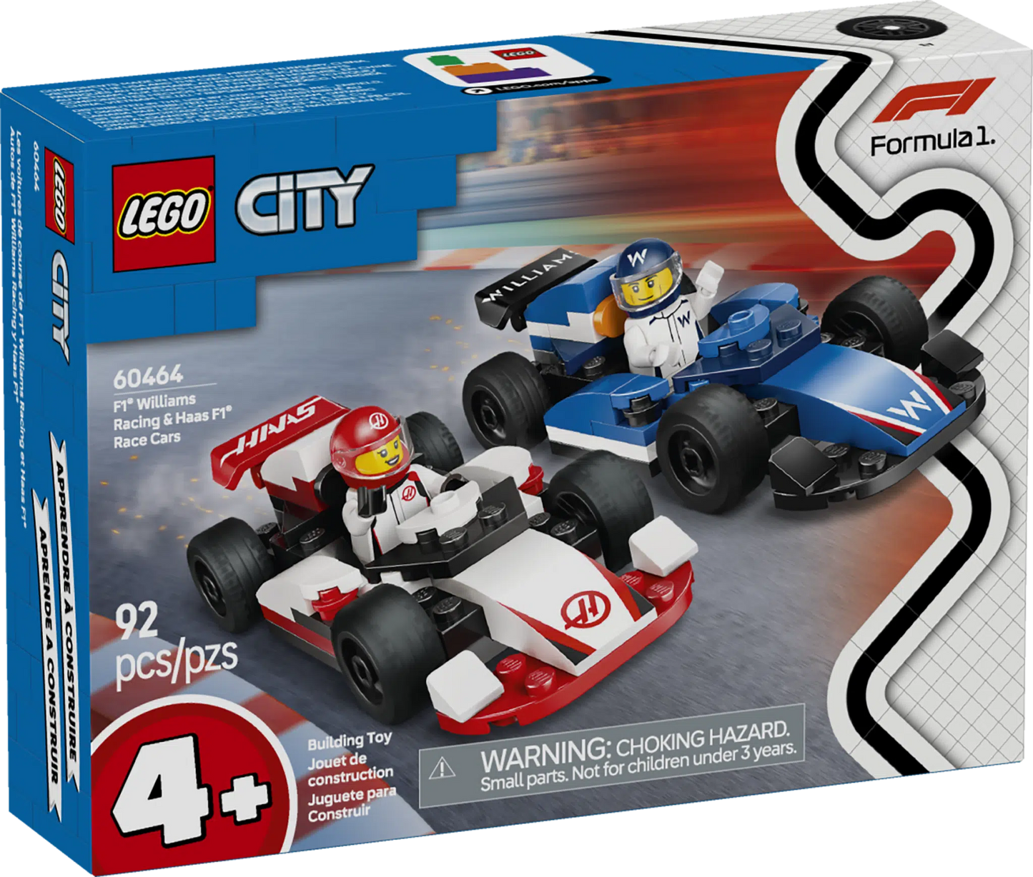 F1 Williams Racing & Haas F1 Race Cars LEGO 60464