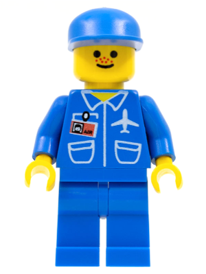  Airport - Blue, Blue Legs, Blue Cap LEGO air018 | Fyrebrick.be