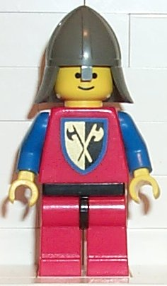 Crusader Axe - Red Legs with Black Hips, Dark Gray Neck-Protector LEGO cas111