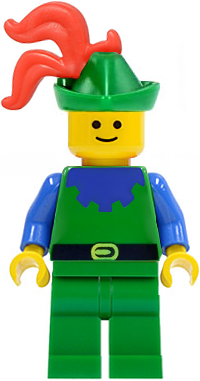 Forestman - Blue, Green Hat, Red 3-Feather Plume LEGO cas133 | Fyrebrick.be