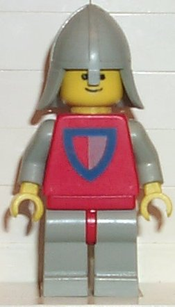 Classic - Knight, Shield Red/Gray, Light Gray Legs with Red Hips, Light Gray Neck-Protector LEGO cas233