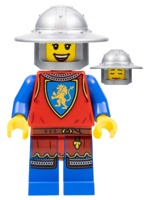 Lion Knight - Female, Flat Silver Broad Brim Helmet LEGO cas561 | Fyrebrick.be