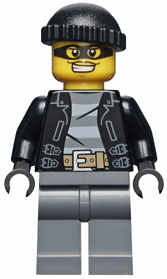 Police - City Bandit Male, Black Knit Cap, Mask LEGO cty0462 | Fyrebrick.be