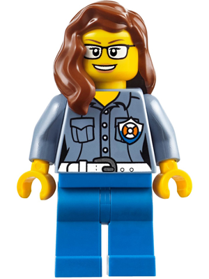 Coast Guard City - Female ATV Driver, Reddish Brown Female Hair over Shoulder LEGO cty0809 | Fyrebrick.be