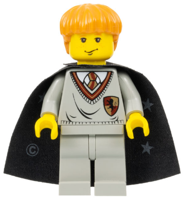 Ron Weasley - Gryffindor Shield Torso, Black Cape with Stars LEGO hp007