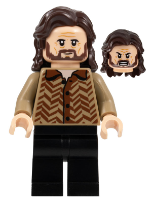 Sirius Black - Dark Brown Hair, Dark Tan Sweater LEGO 371