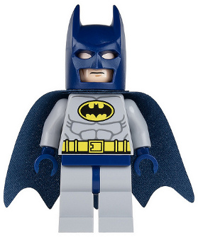 Batman - Light Bluish Gray Suit with Yellow Belt and Crest, Dark Blue Mask and Cape (Type 1 Cowl) LEGO sh0025 | Fyrebrick.be