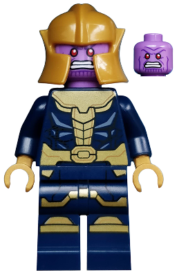 Thanos - Minifigure, Dark Blue and Gold Outfit, Dark Blue Arms, Pearl Gold Hands, Printed Legs LEGO sh0613 | Fyrebrick.be