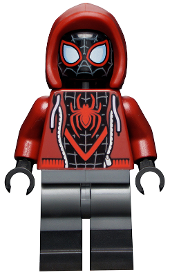 Spider-Man (Miles Morales) - Dark Red Hood, Black Lower Legs LEGO sh0679