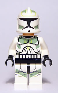 Clone Trooper, Horn Company (Phase 1) - Sand Green and Lime Markings, Large Eyes LEGO sw0298 | Fyrebrick.be