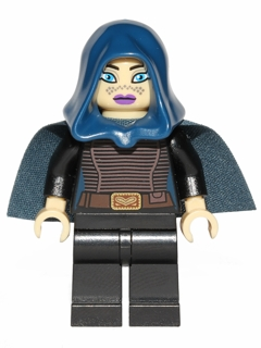 Barriss Offee - Dark Blue Cape and Hood, Black Legs LEGO sw0379 | Fyrebrick.be