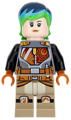 Sabine Wren - Bright Green and Dark Blue Hair LEGO sw0742 | Fyrebrick.be