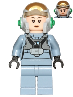 Rebel Pilot A-wing (Open Helmet, Sand Blue Jumpsuit, Female) LEGO sw0743 | Fyrebrick.be